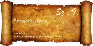 Szegedi Igor névjegykártya